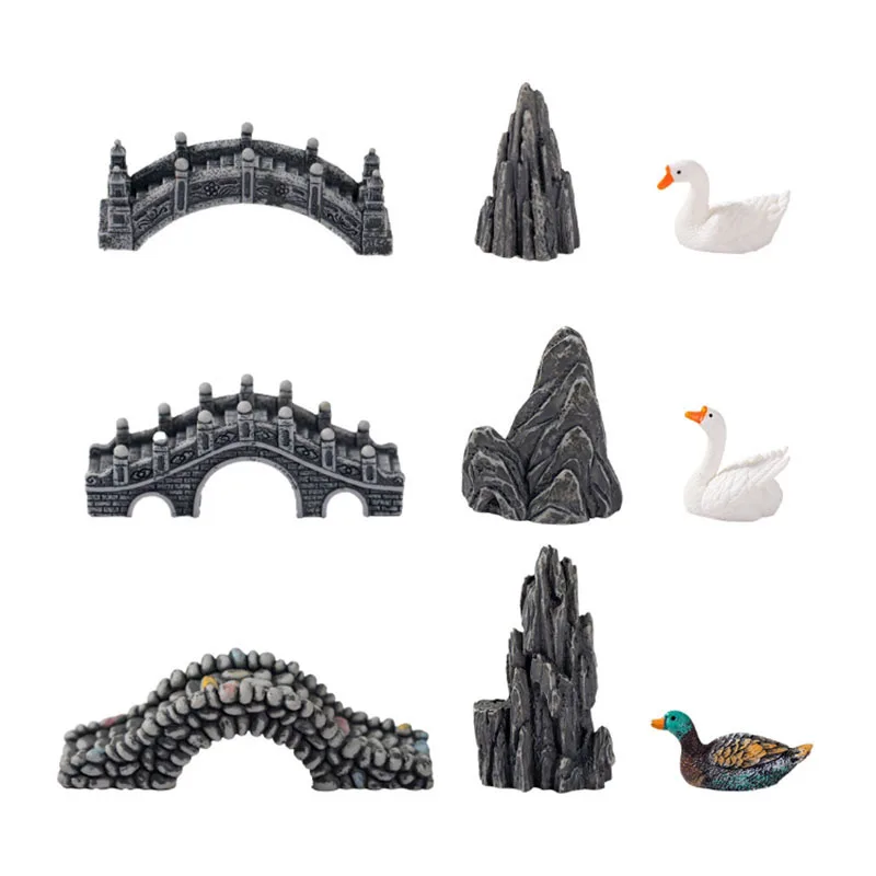 Aquarium Fish Bridge - Mini Aquarium Resin Bridge Decoration Simulated