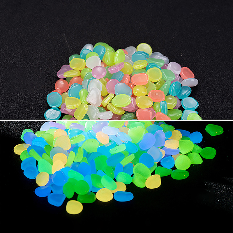 Aquarium Fish Accessories - C 100pcs Garden Decor Luminous Stones