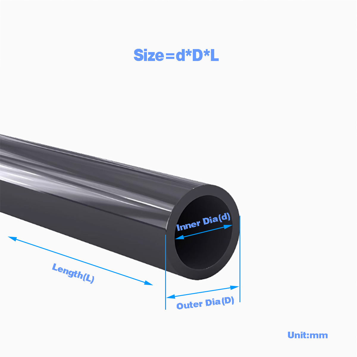 Aquarium Fish Accessories - Black PVC Plastic Pipe Hollow Tube/Fish