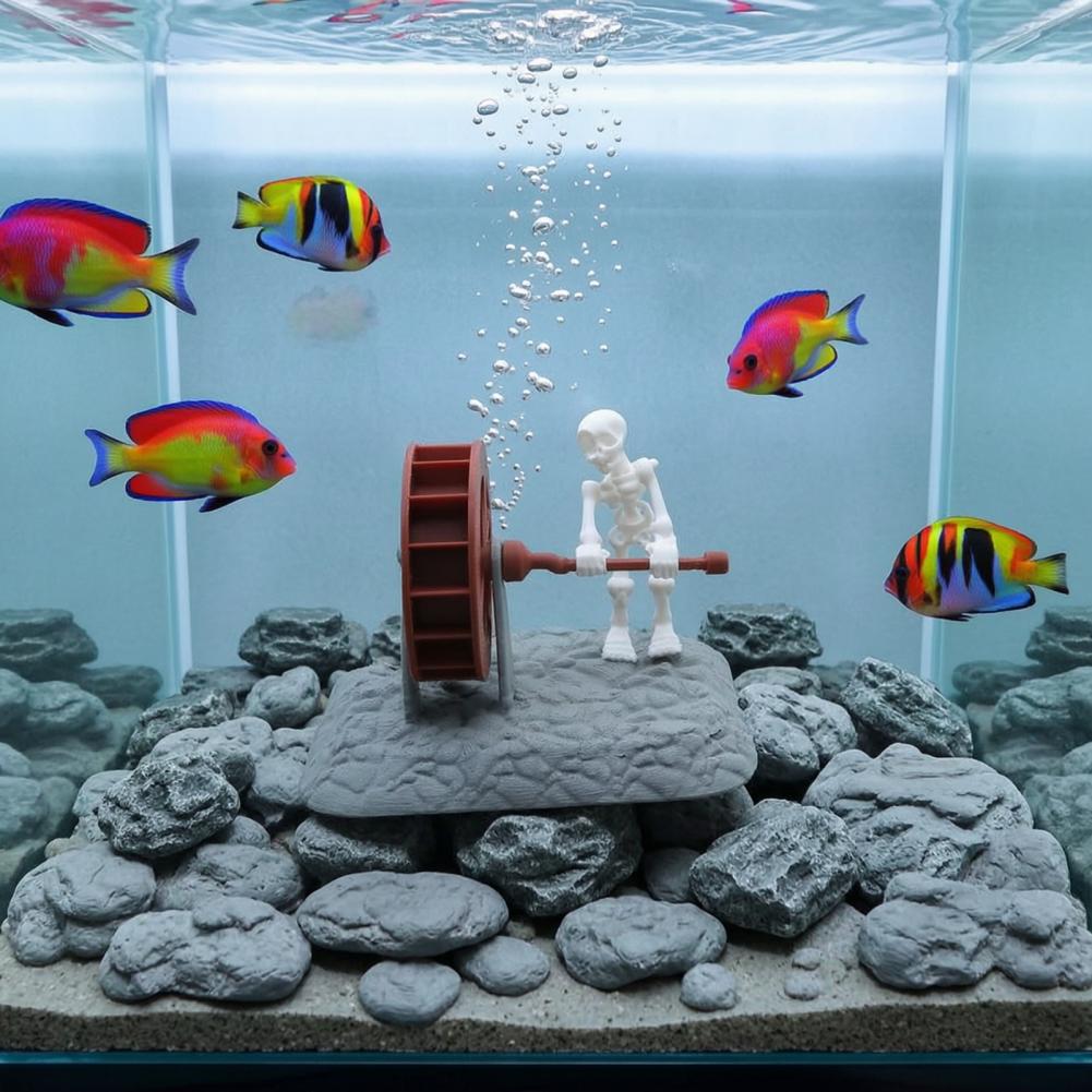 Aquarium Fish Unique - Aquarium Skeleton Decoration Aquarium Decor Waterwheel