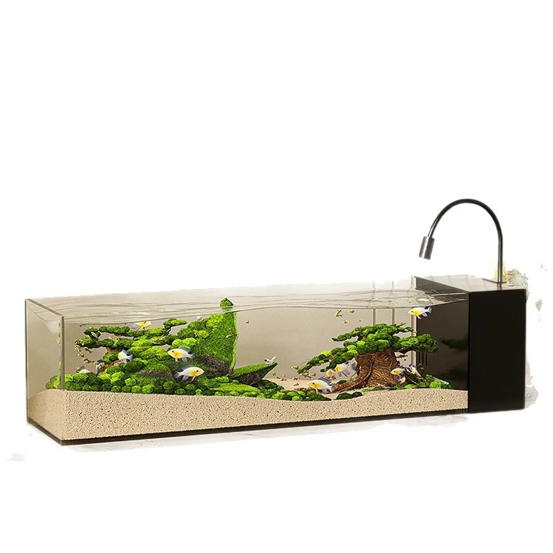 Aquarium Fish Cichlid - Ultra-Clear Glass Desktop Fish Tank, Eco-Friendly