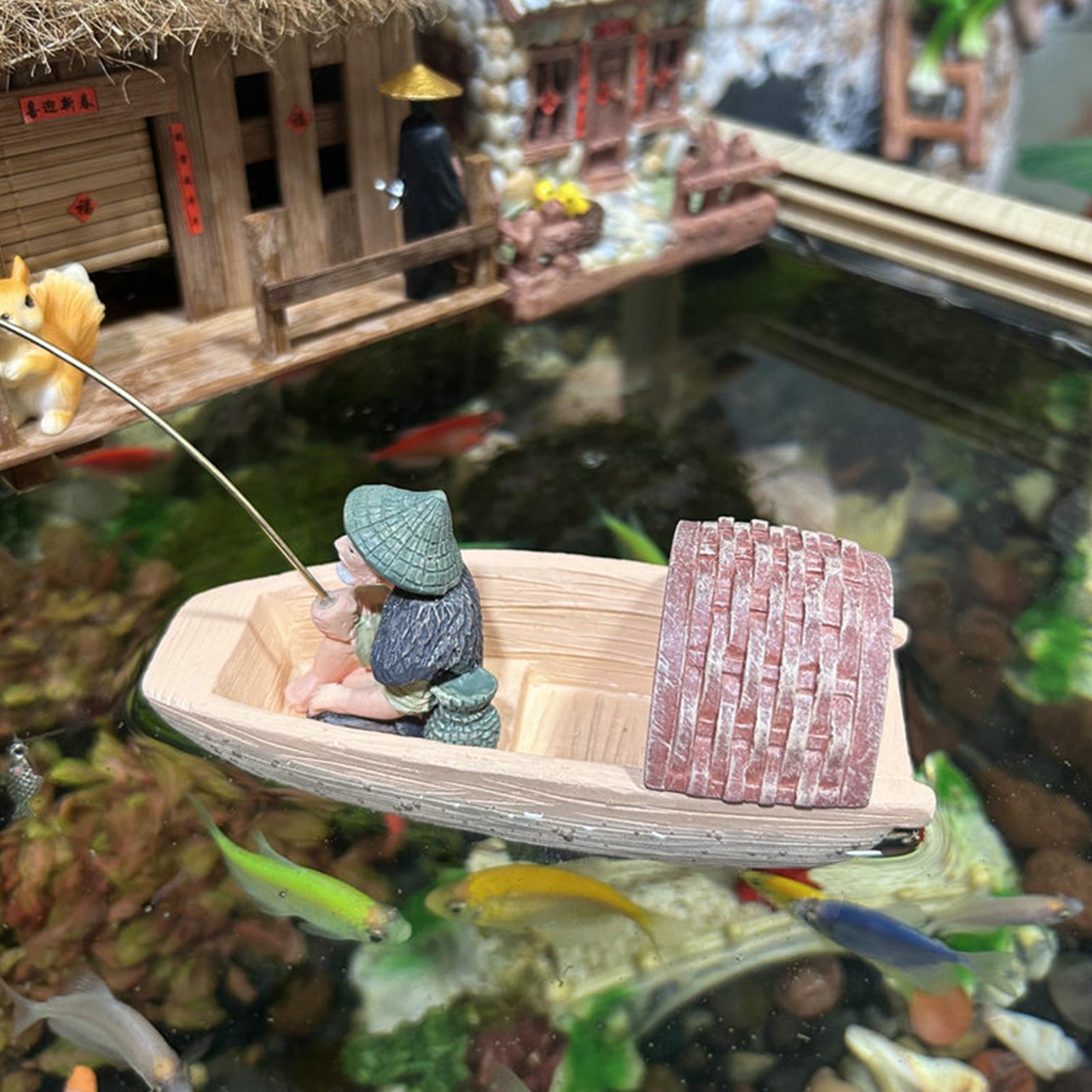 Resin Floating Fisherman Boat  - đánh giá và giá Aquarium Fish Cichlid