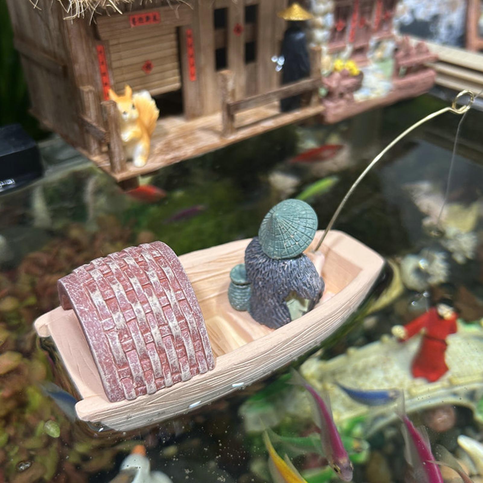 Resin Floating Fisherman Boat  - đánh giá và giá Aquarium Fish Cichlid