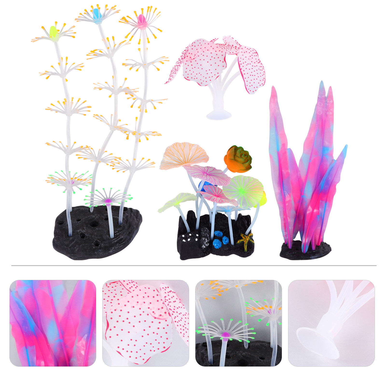4Pcs Glow in Dark Coral Orname - đánh giá và giá Aquarium Fish Of The World